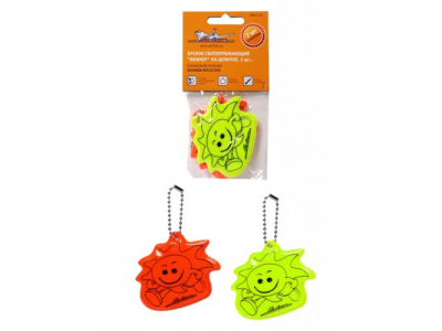 Брелок светоотражающий Фликер на цепочке, 2 шт., оранжевый/зеленый от Airline Брелок светоотражающий Фликер на цепочке, 2 шт., оранжевый/зеленый