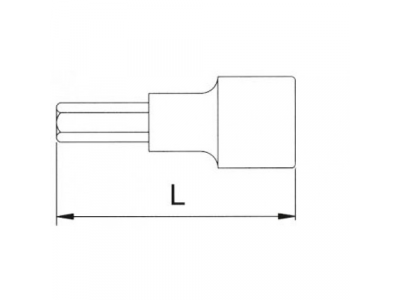 Головка торцевая с шестигранной вставкой 1/2" 13мм L=100мм